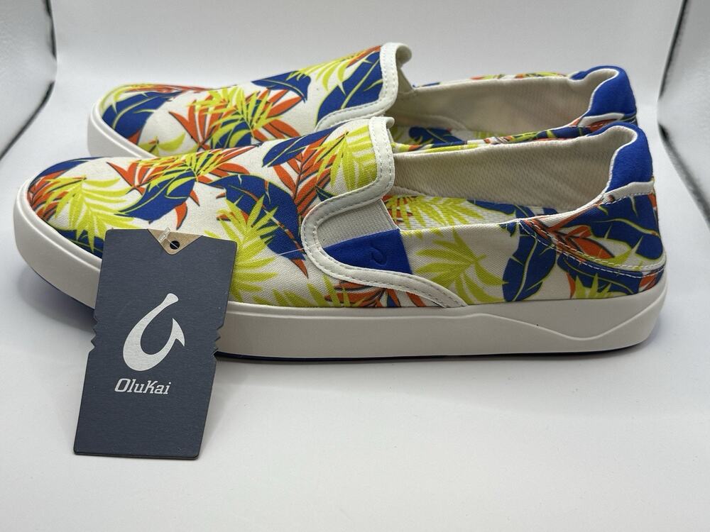 OluKai Lae'ahi Pa'i Men's Beach Shoes In Off-White /Aloha Size 10 US MSRP $120